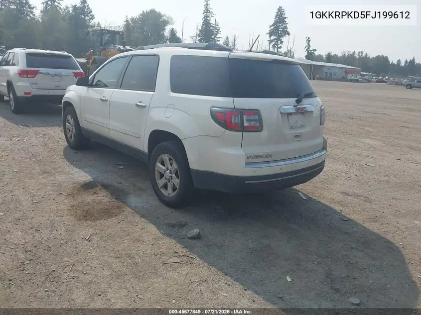 2015 GMC Acadia Sle-2 VIN: 1GKKRPKD5FJ199612 Lot: 45677849