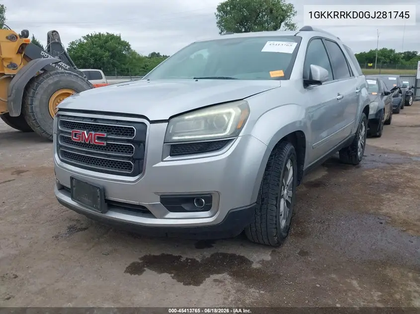 2016 GMC Acadia Slt-1 VIN: 1GKKRRKD0GJ281745 Lot: 45413765