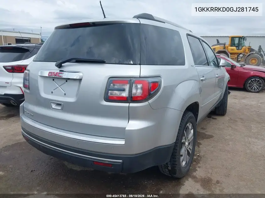 2016 GMC Acadia Slt-1 VIN: 1GKKRRKD0GJ281745 Lot: 45413765