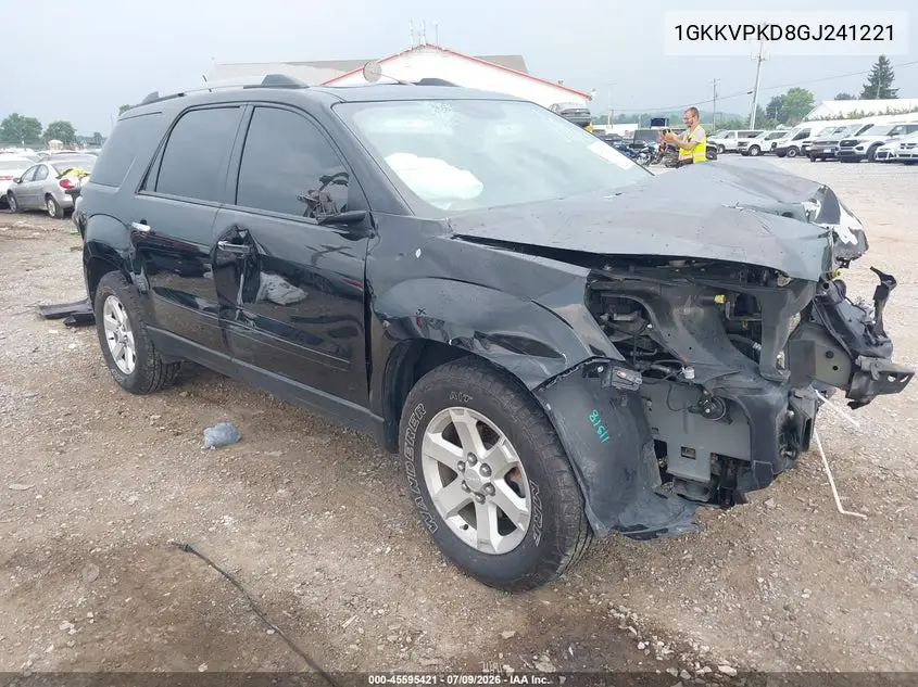 2016 GMC Acadia Sle-2 VIN: 1GKKVPKD8GJ241221 Lot: 45595421