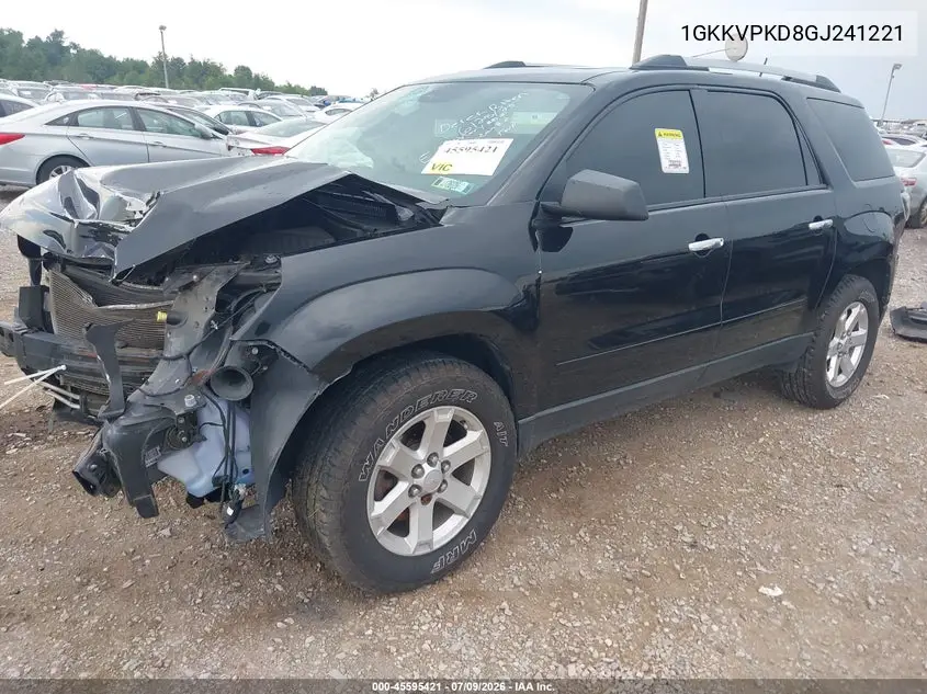 2016 GMC Acadia Sle-2 VIN: 1GKKVPKD8GJ241221 Lot: 45595421