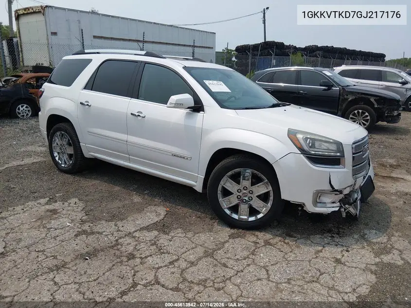 2016 GMC Acadia Denali VIN: 1GKKVTKD7GJ217176 Lot: 45613942