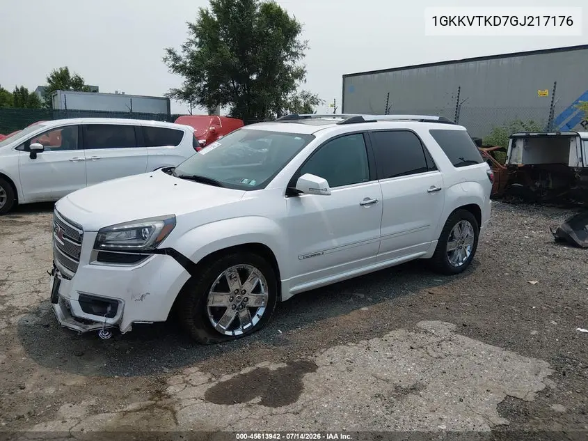 2016 GMC Acadia Denali VIN: 1GKKVTKD7GJ217176 Lot: 45613942