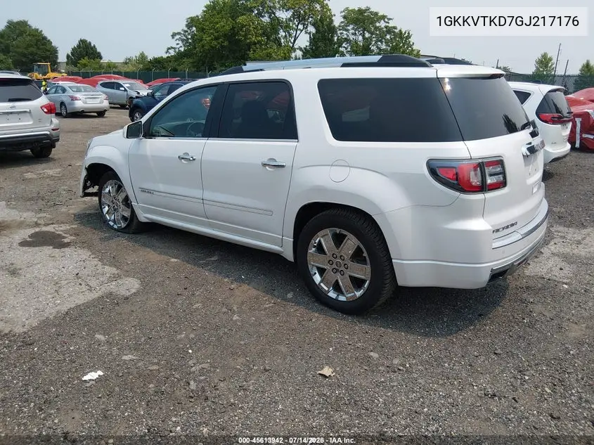 2016 GMC Acadia Denali VIN: 1GKKVTKD7GJ217176 Lot: 45613942