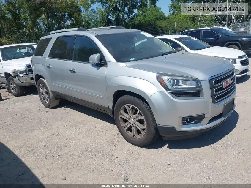 2016 GMC Acadia Slt-1 VIN: 1GKKRRKD0GJ147429 Lot: 45617438