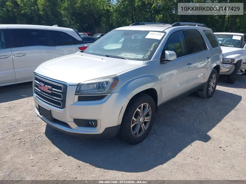 2016 GMC Acadia Slt-1 VIN: 1GKKRRKD0GJ147429 Lot: 45617438