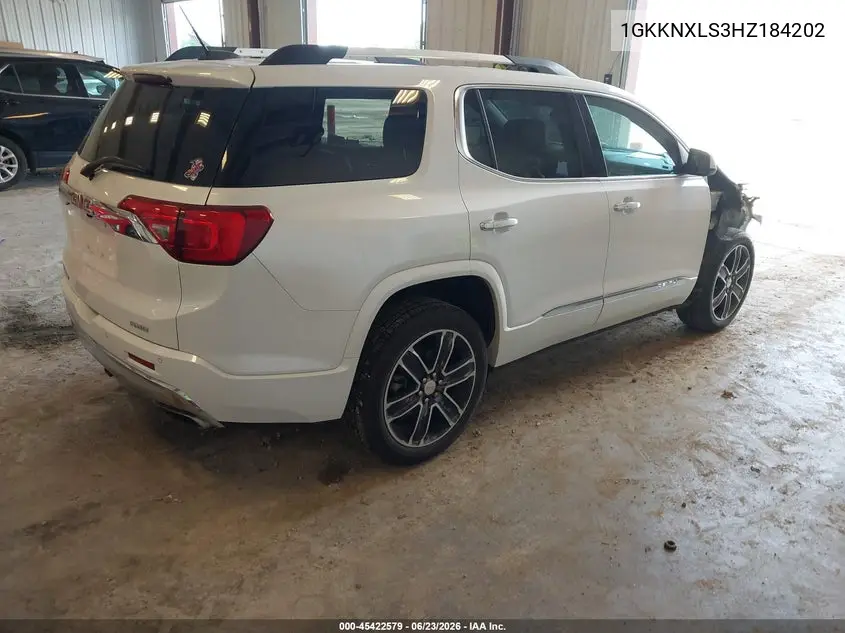 2017 GMC Acadia Denali VIN: 1GKKNXLS3HZ184202 Lot: 45422579