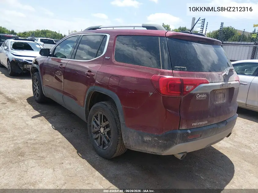 2017 GMC Acadia Slt-1 VIN: 1GKKNMLS8HZ212316 Lot: 45454146