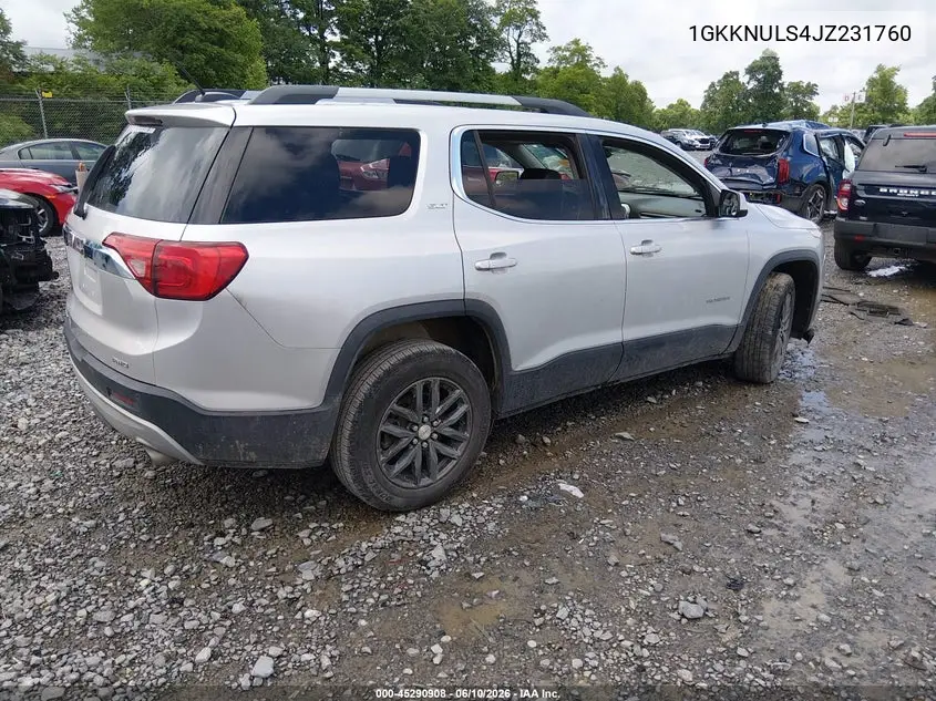 2018 GMC Acadia Slt-1 VIN: 1GKKNULS4JZ231760 Lot: 45290908