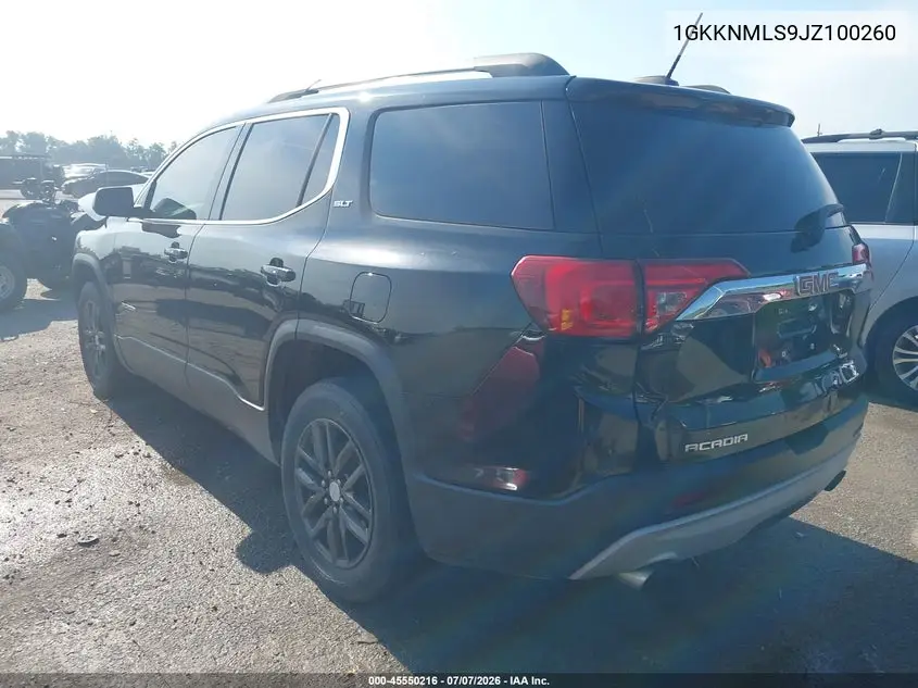 2018 GMC Acadia Slt-1 VIN: 1GKKNMLS9JZ100260 Lot: 45550216