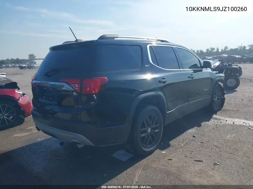 2018 GMC Acadia Slt-1 VIN: 1GKKNMLS9JZ100260 Lot: 45550216