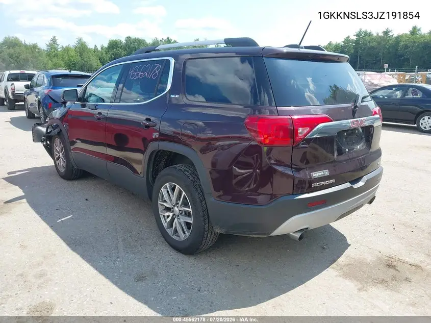 2018 GMC Acadia Sle-2 VIN: 1GKKNSLS3JZ191854 Lot: 45562178