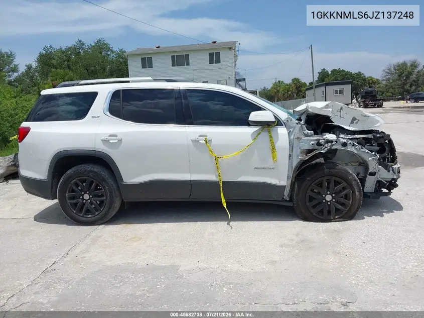 2018 GMC Acadia Slt-1 VIN: 1GKKNMLS6JZ137248 Lot: 45682738
