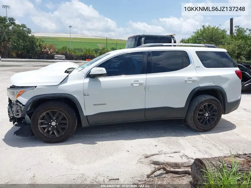 2018 GMC Acadia Slt-1 VIN: 1GKKNMLS6JZ137248 Lot: 45682738