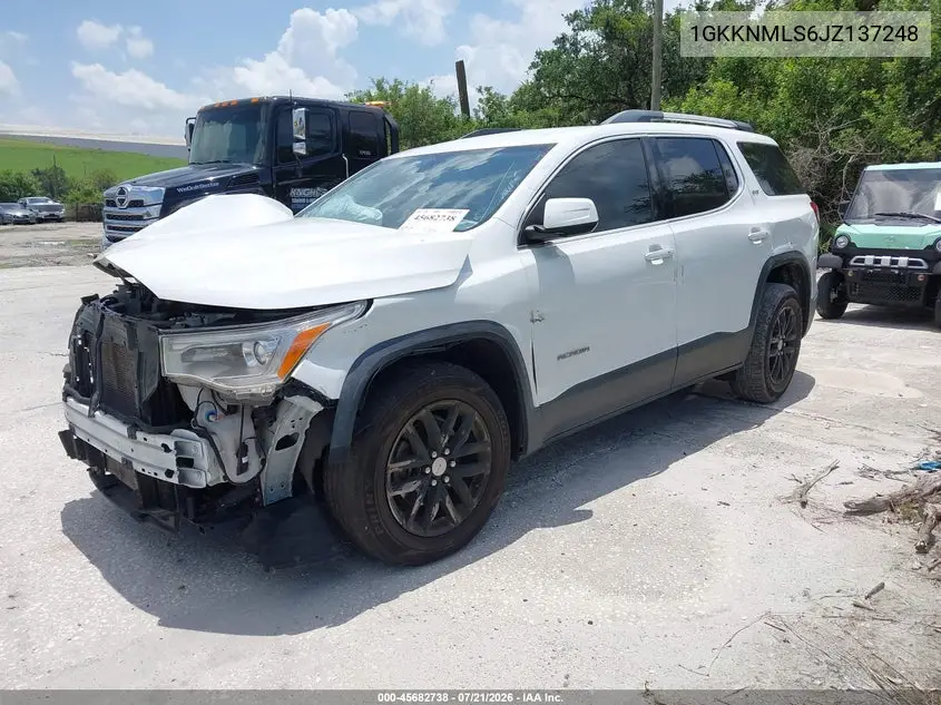2018 GMC Acadia Slt-1 VIN: 1GKKNMLS6JZ137248 Lot: 45682738