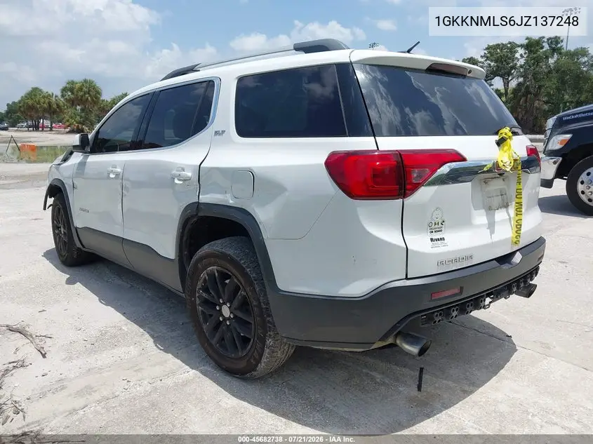 2018 GMC Acadia Slt-1 VIN: 1GKKNMLS6JZ137248 Lot: 45682738