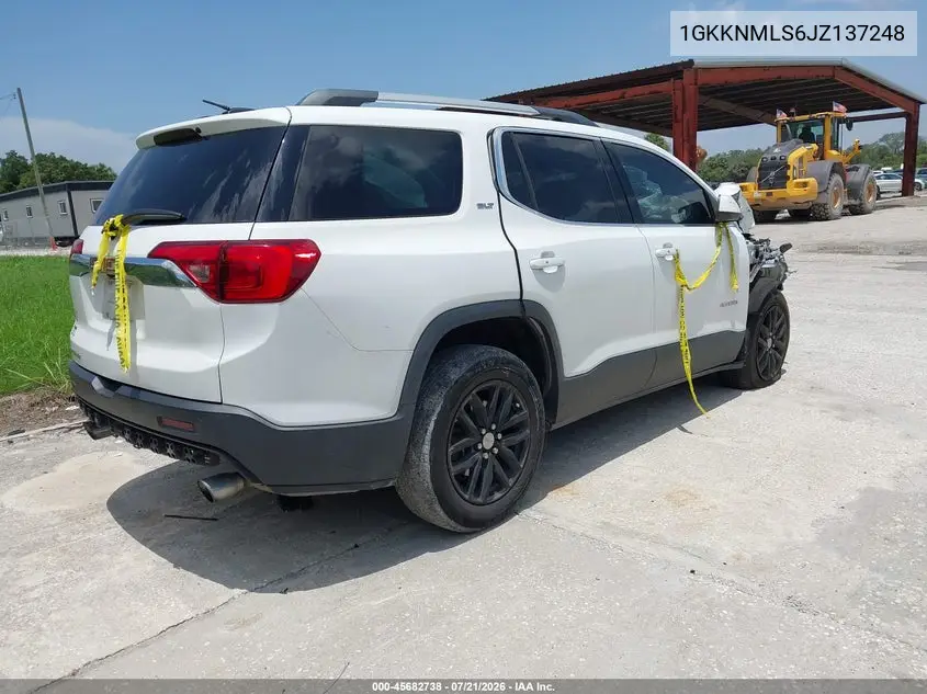 2018 GMC Acadia Slt-1 VIN: 1GKKNMLS6JZ137248 Lot: 45682738