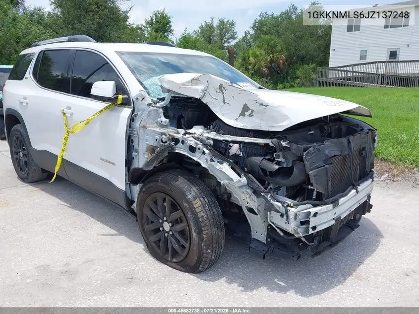 2018 GMC Acadia Slt-1 VIN: 1GKKNMLS6JZ137248 Lot: 45682738