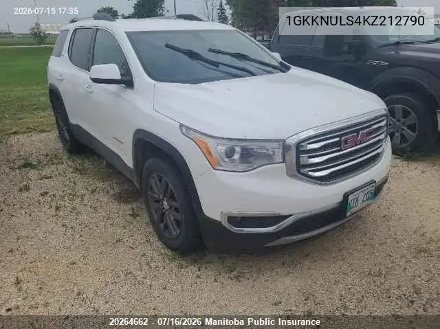 2019 GMC Acadia Slt VIN: 1GKKNULS4KZ212790 Lot: 20264662