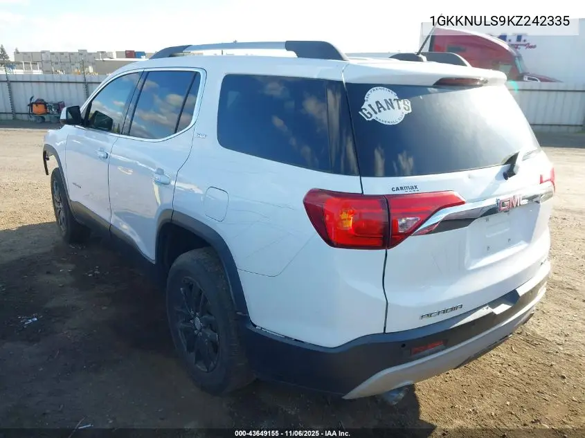 1GKKNULS9KZ242335 2019 GMC Acadia Slt-1
