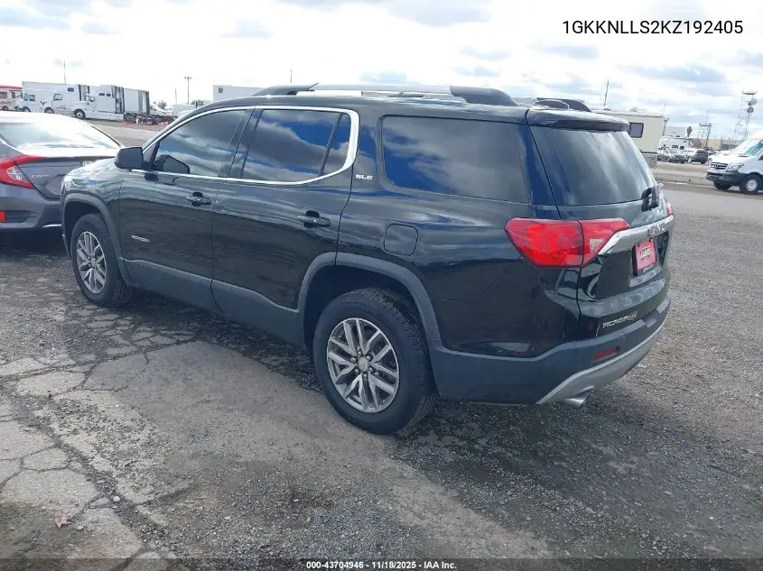 1GKKNLLS2KZ192405 2019 GMC Acadia Sle-2
