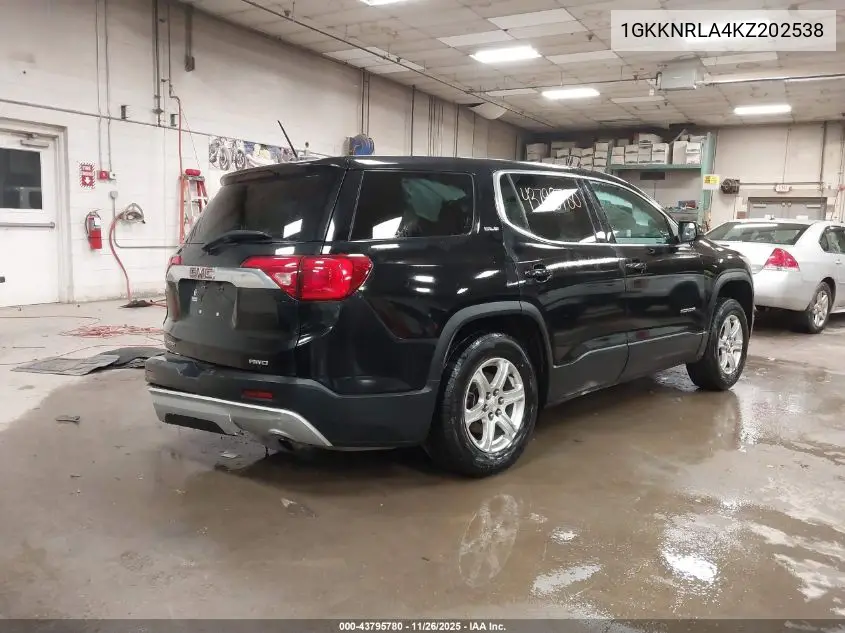 1GKKNRLA4KZ202538 2019 GMC Acadia Sle-1