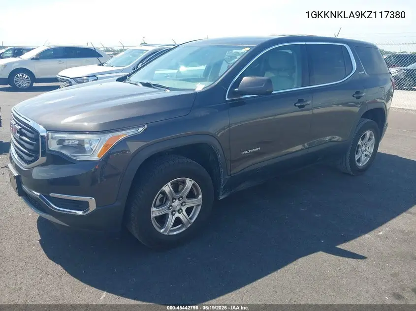 2019 GMC Acadia Sle-1 VIN: 1GKKNKLA9KZ117380 Lot: 45442796
