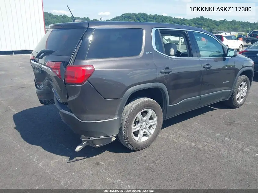 2019 GMC Acadia Sle-1 VIN: 1GKKNKLA9KZ117380 Lot: 45442796