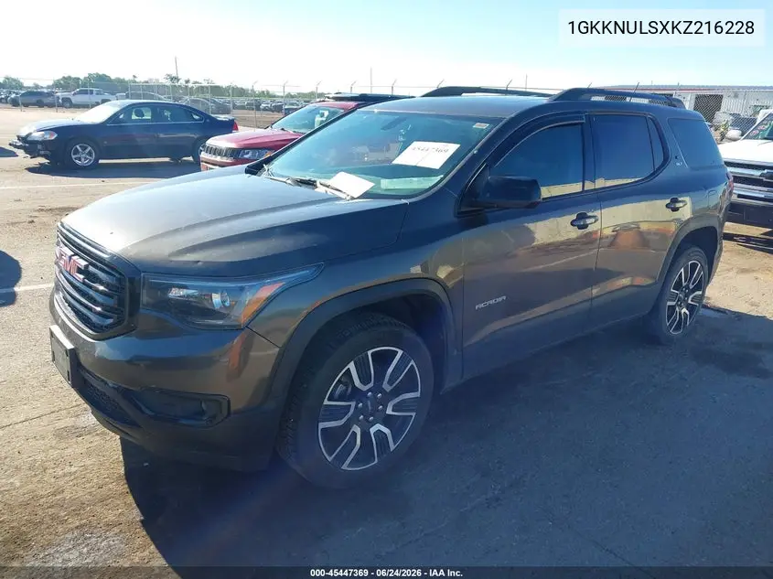 2019 GMC Acadia Slt-1 VIN: 1GKKNULSXKZ216228 Lot: 45447369