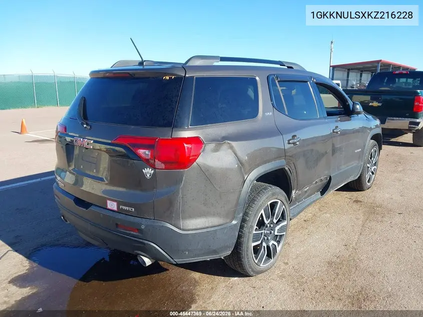 2019 GMC Acadia Slt-1 VIN: 1GKKNULSXKZ216228 Lot: 45447369