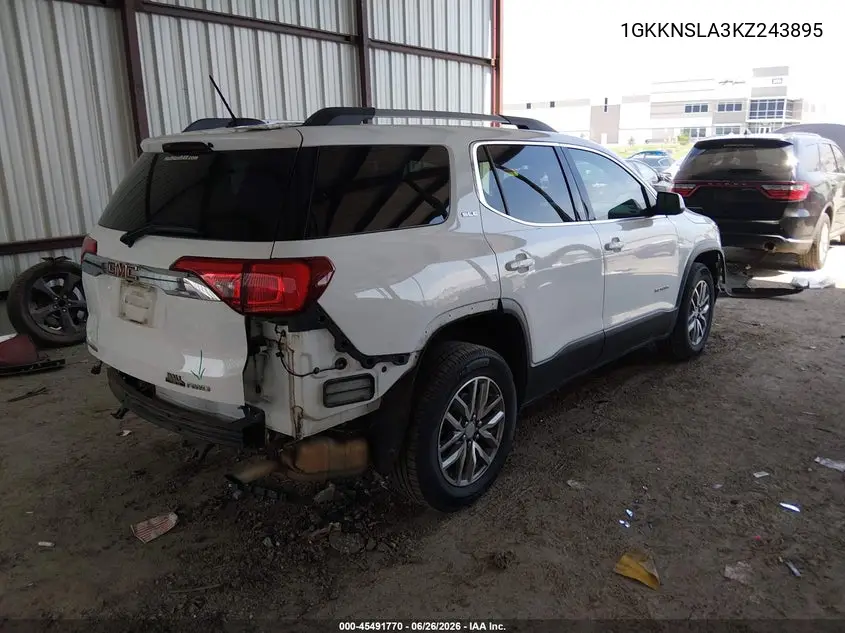 2019 GMC Acadia Sle-2 VIN: 1GKKNSLA3KZ243895 Lot: 45491770