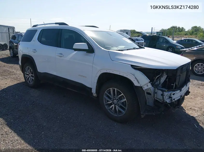 2019 GMC Acadia Sle-2 VIN: 1GKKNSLS3KZ174280 Lot: 45558005