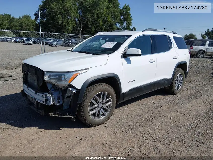 2019 GMC Acadia Sle-2 VIN: 1GKKNSLS3KZ174280 Lot: 45558005