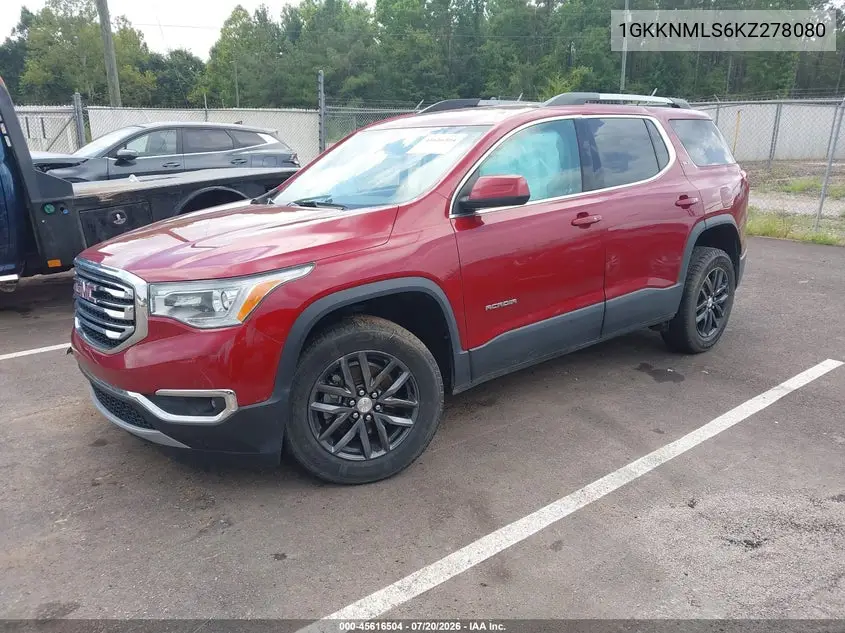 2019 GMC Acadia Slt-1 VIN: 1GKKNMLS6KZ278080 Lot: 45616504