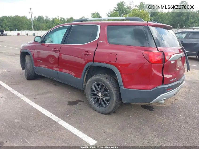 2019 GMC Acadia Slt-1 VIN: 1GKKNMLS6KZ278080 Lot: 45616504