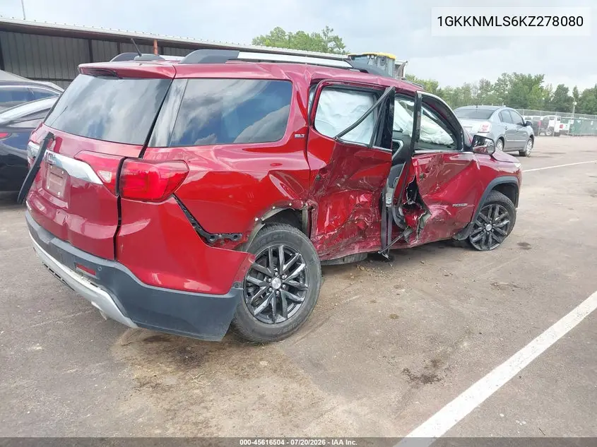 2019 GMC Acadia Slt-1 VIN: 1GKKNMLS6KZ278080 Lot: 45616504