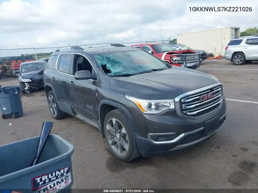 2019 GMC Acadia Slt-2 VIN: 1GKKNWLS7KZ221026 Lot: 45646031