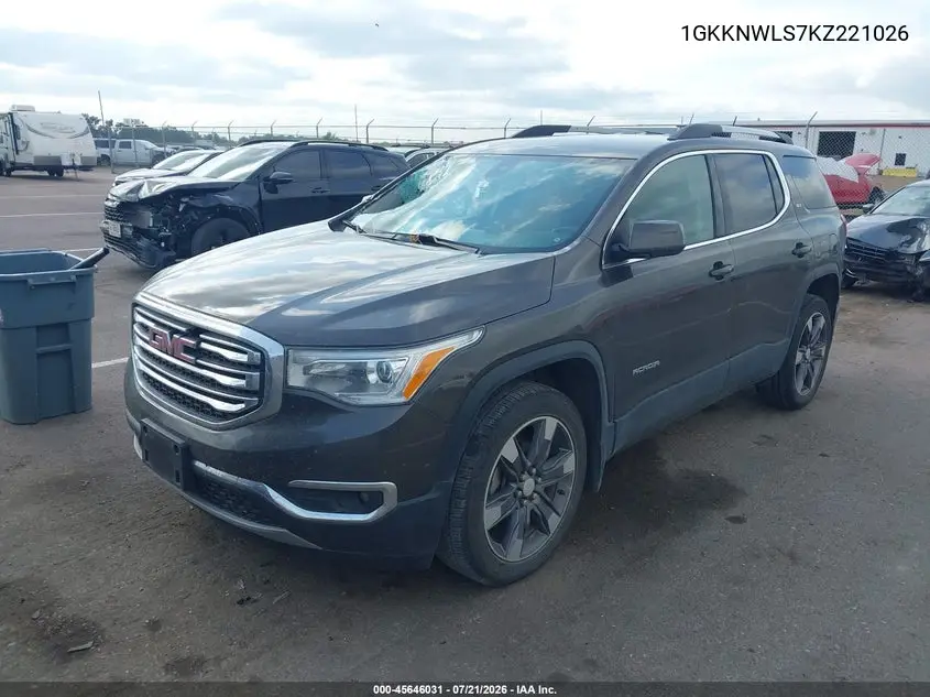 2019 GMC Acadia Slt-2 VIN: 1GKKNWLS7KZ221026 Lot: 45646031