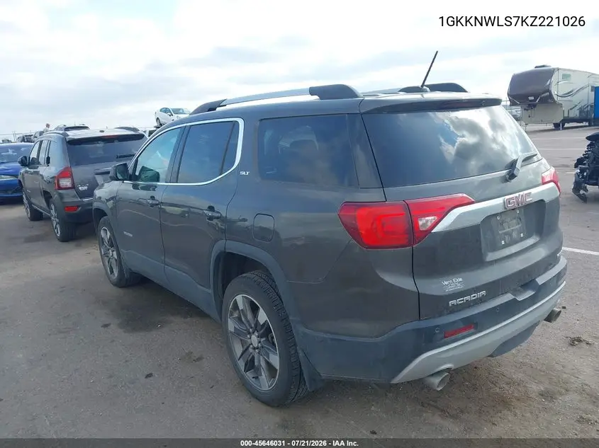 2019 GMC Acadia Slt-2 VIN: 1GKKNWLS7KZ221026 Lot: 45646031