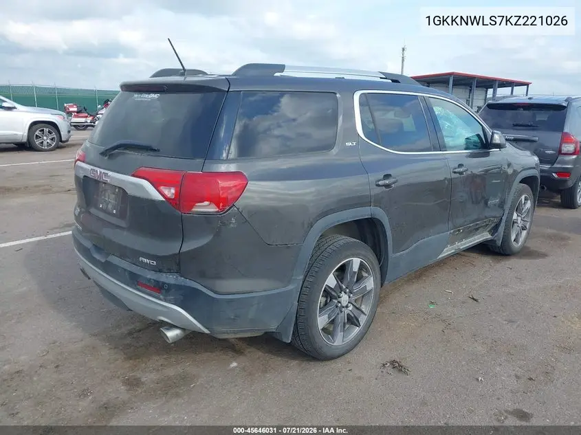2019 GMC Acadia Slt-2 VIN: 1GKKNWLS7KZ221026 Lot: 45646031