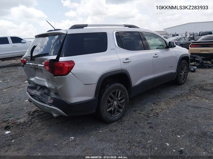 2019 GMC Acadia Slt-1 VIN: 1GKKNMLS3KZ283933 Lot: 45659729