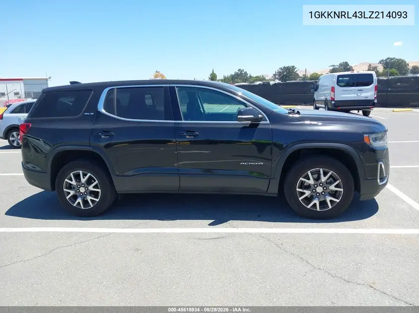 2020 GMC Acadia Fwd Sle VIN: 1GKKNRL43LZ214093 Lot: 45518934