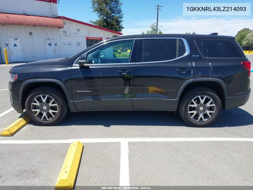 2020 GMC Acadia Fwd Sle VIN: 1GKKNRL43LZ214093 Lot: 45518934