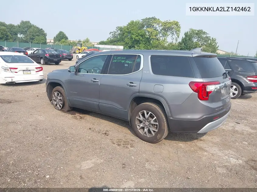 2020 GMC Acadia Fwd Sle VIN: 1GKKNKLA2LZ142462 Lot: 45668189