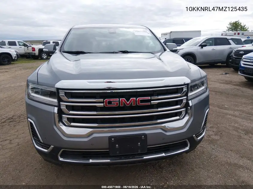 2021 GMC Acadia Awd Sle VIN: 1GKKNRL47MZ125435 Lot: 45071988
