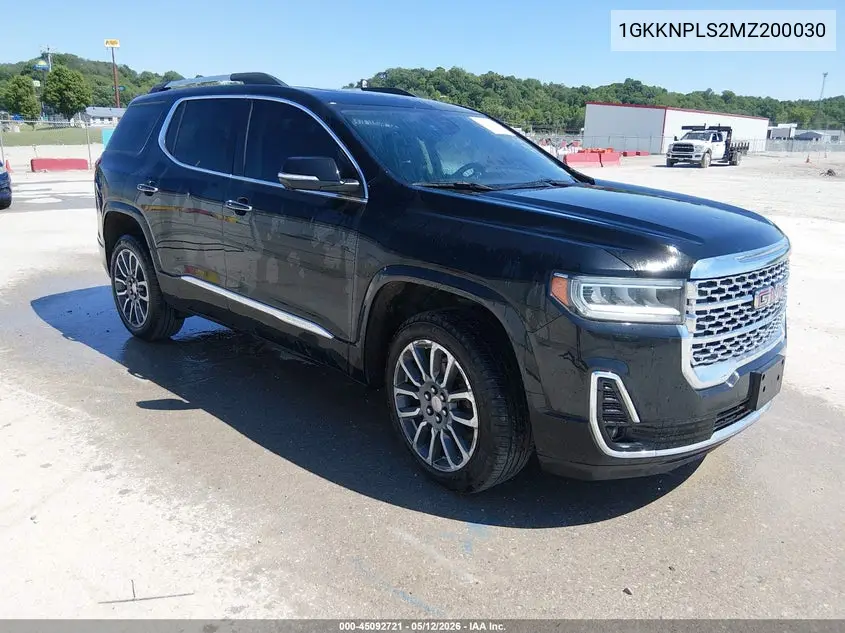 1GKKNPLS2MZ200030 2021 GMC Acadia Fwd Denali