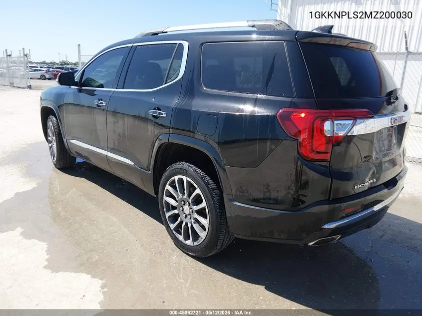 1GKKNPLS2MZ200030 2021 GMC Acadia Fwd Denali
