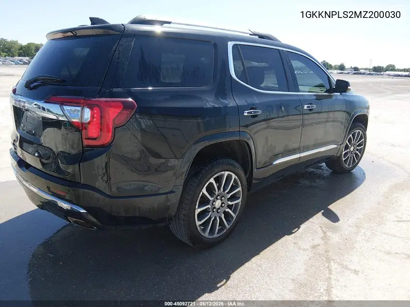 1GKKNPLS2MZ200030 2021 GMC Acadia Fwd Denali