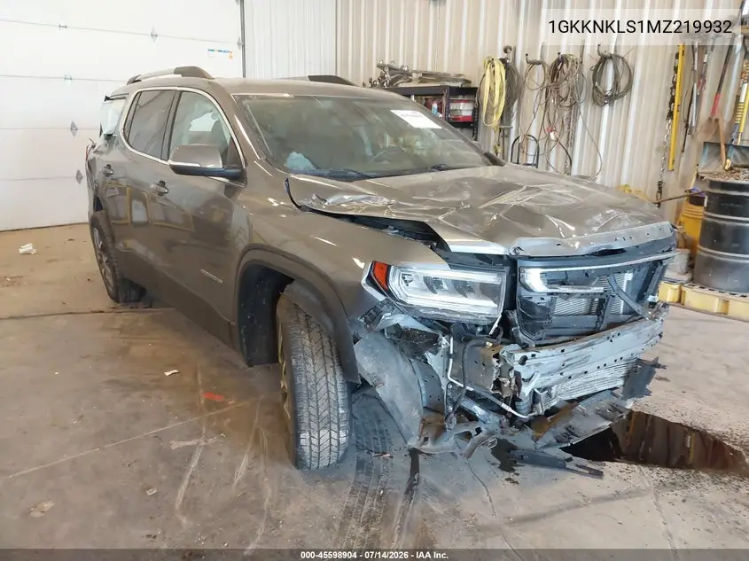 2021 GMC Acadia Fwd Sle VIN: 1GKKNKLS1MZ219932 Lot: 45598904
