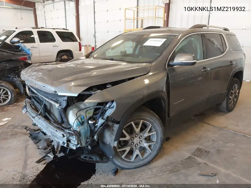 2021 GMC Acadia Fwd Sle VIN: 1GKKNKLS1MZ219932 Lot: 45598904